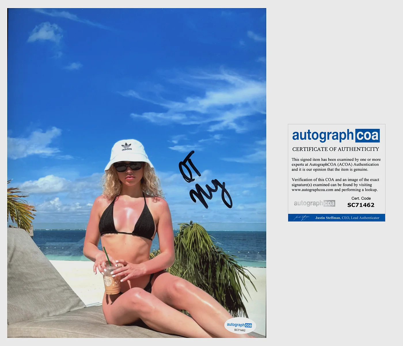 Overtime Megan — "OVERTIME MEGAN" OT Megan Eugenio signed Autograph 8x10 Photo c SEXY Bikini ACOA