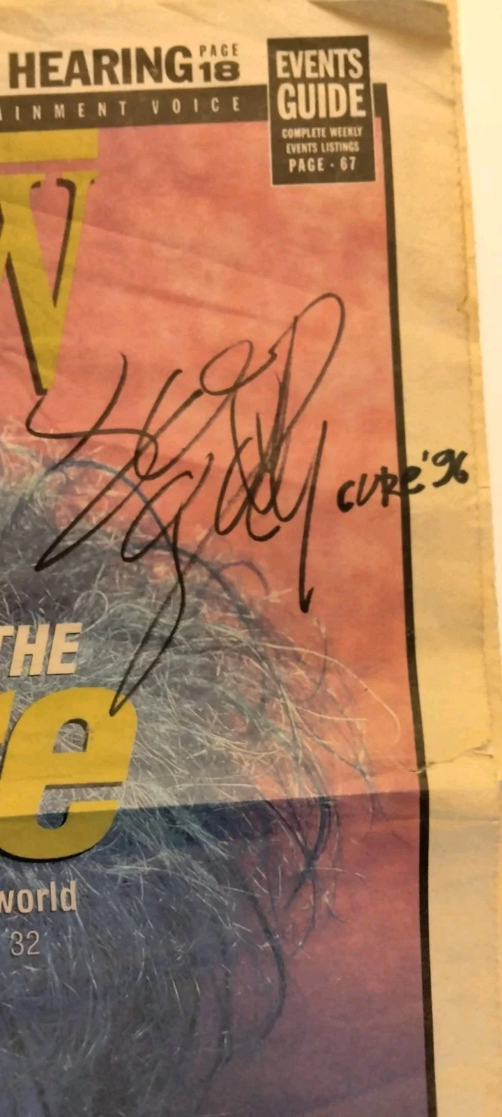 Robert Smith the CURE on Magazine Cover. Signed By Unknown person., image 2