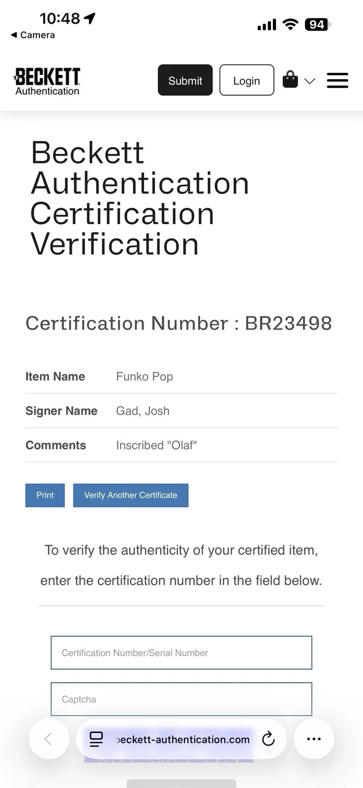 Josh Gad — JOSH GAD Signed OLAF AS ARIEL Funko Pop CELEBRITY AUTHENTICS HOLO DISNEY #1177, изображение 4