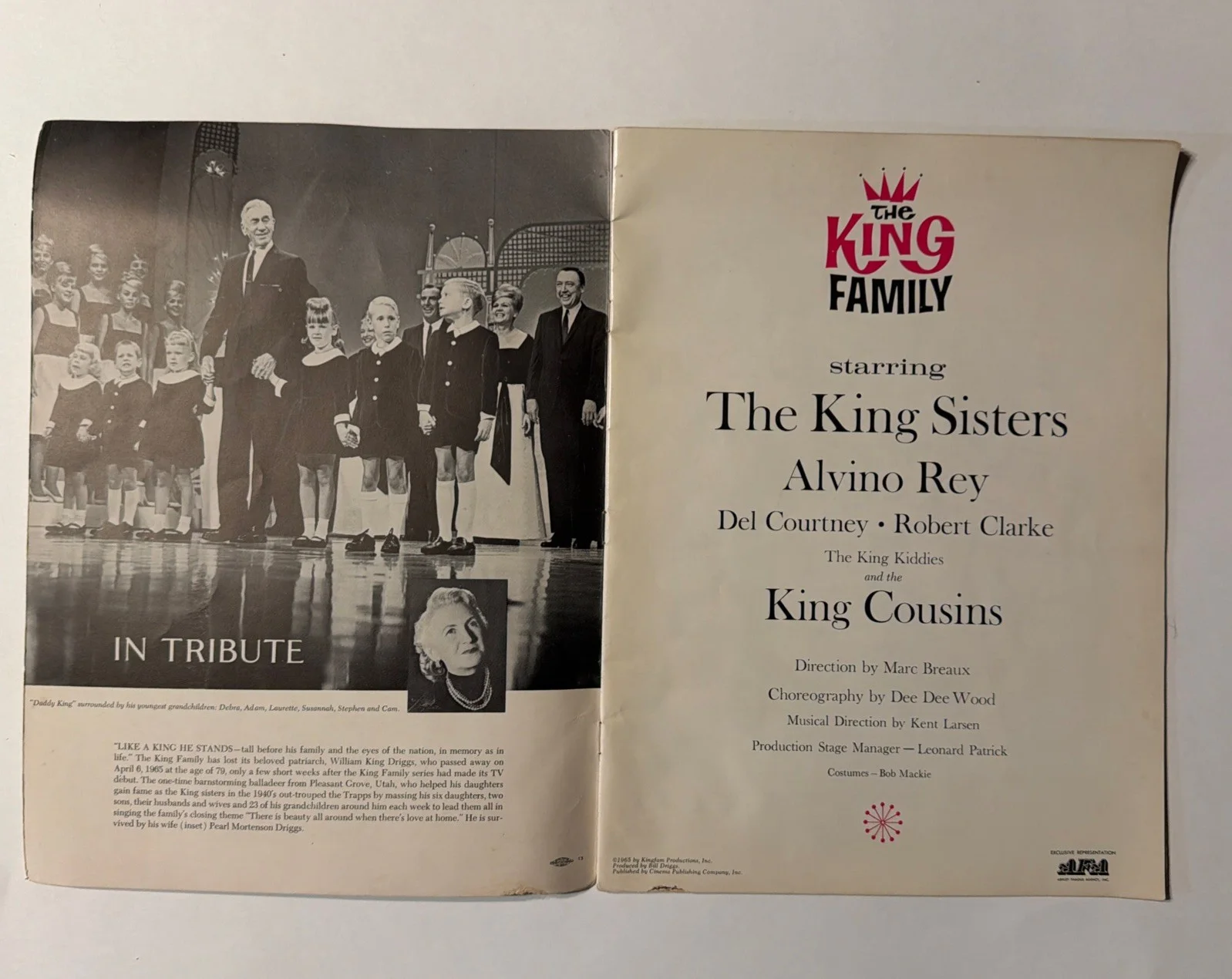 The King Family Program 1965 Signed by Xan, Donna, Marilyn, Yvonne, Alvino, Kent, изображение 2