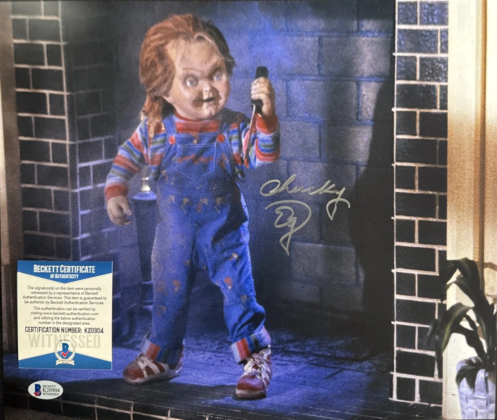 Ed Gale — Ed Gale Signed 11x14 Chucky Photo BAS K20904, image 2