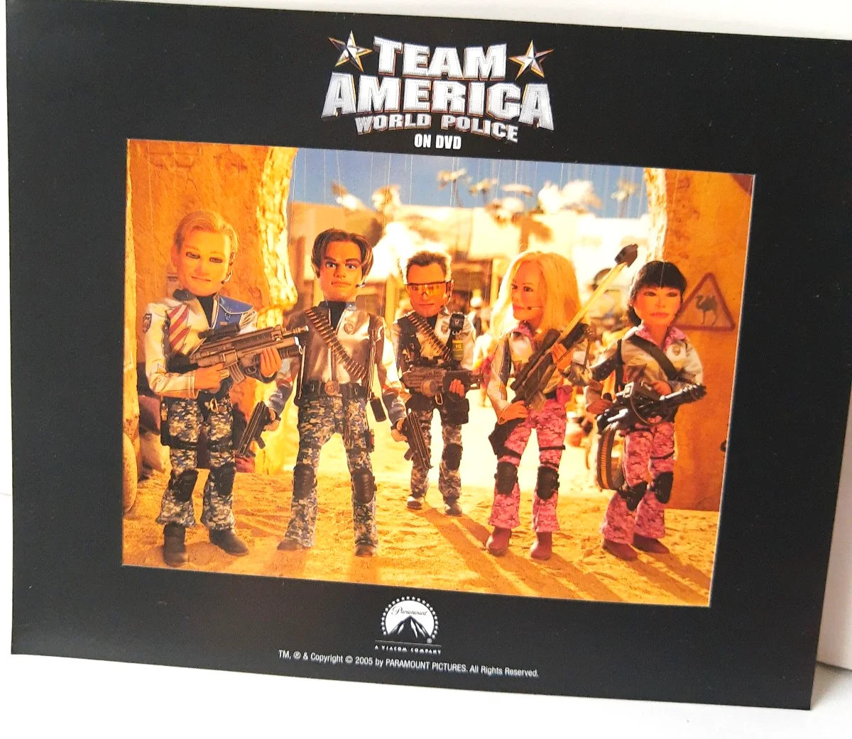 Foto emoldurada 2005 TEAM AMERICA World Police 7,75" x 9,75" leia a descrição, изображение 2