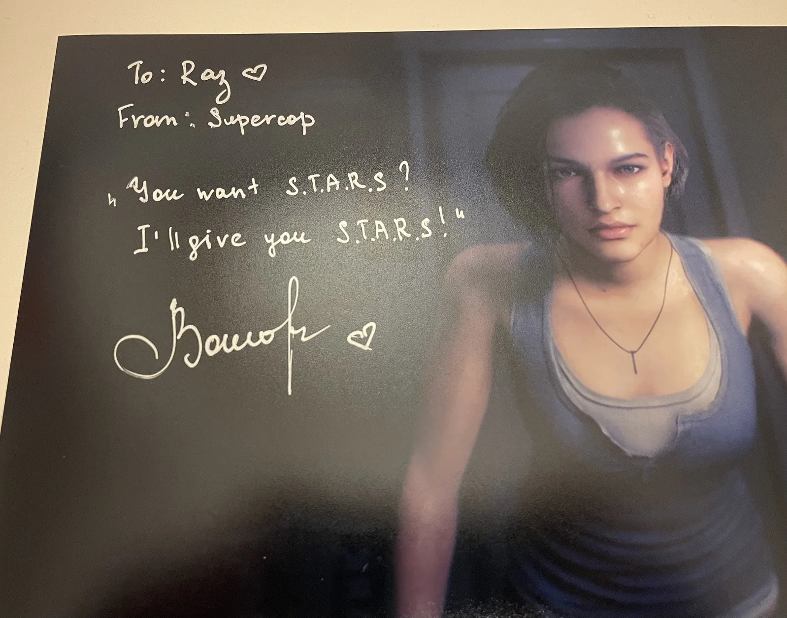 Sasha Zotova Jill in Reflection Signed 12x6.75 Resident Evil 3 Auto Photo, изображение 2