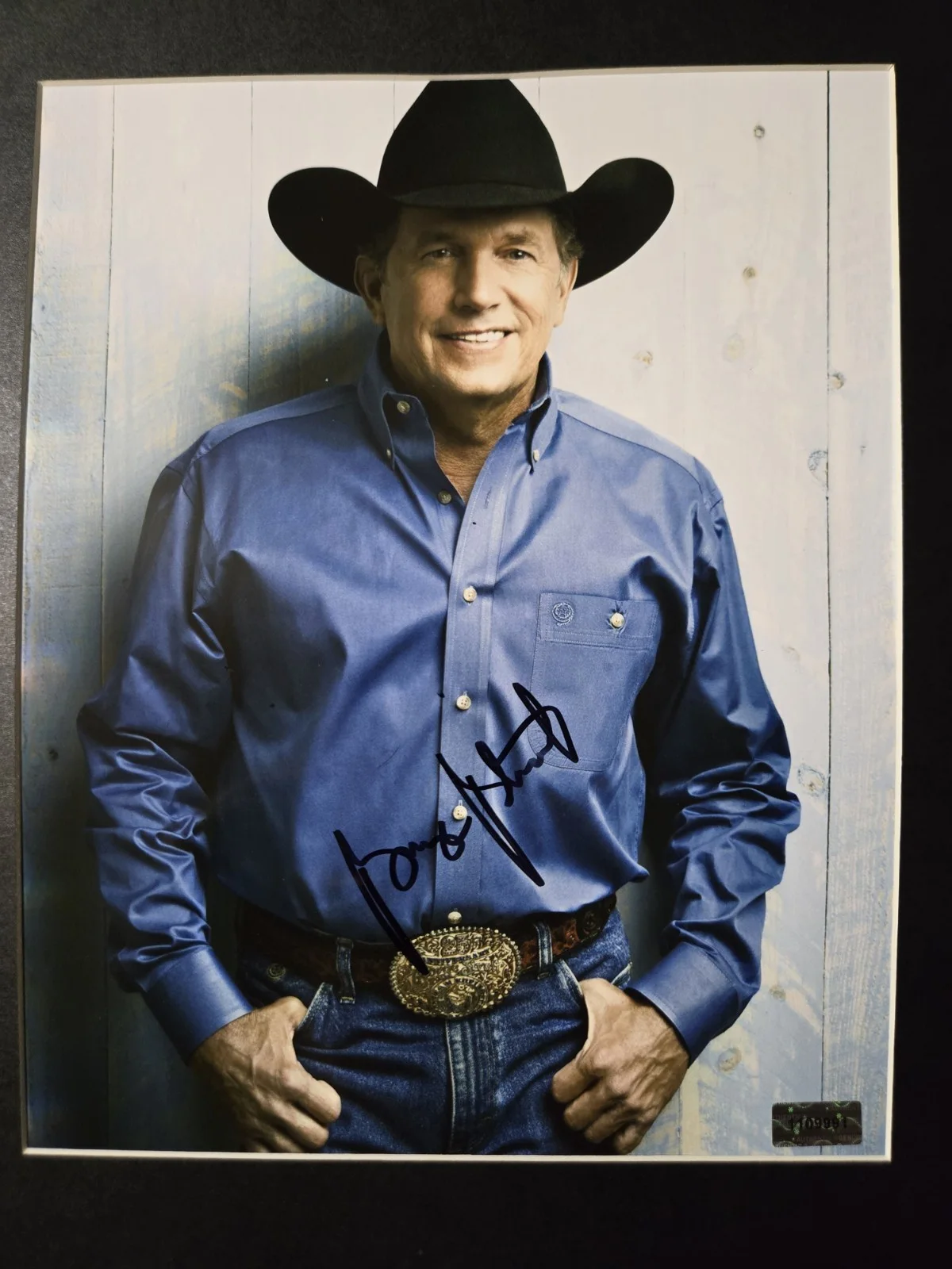 Country Music Legend GEORGE STRAIT signed autographed framed matted photo COA, изображение 2