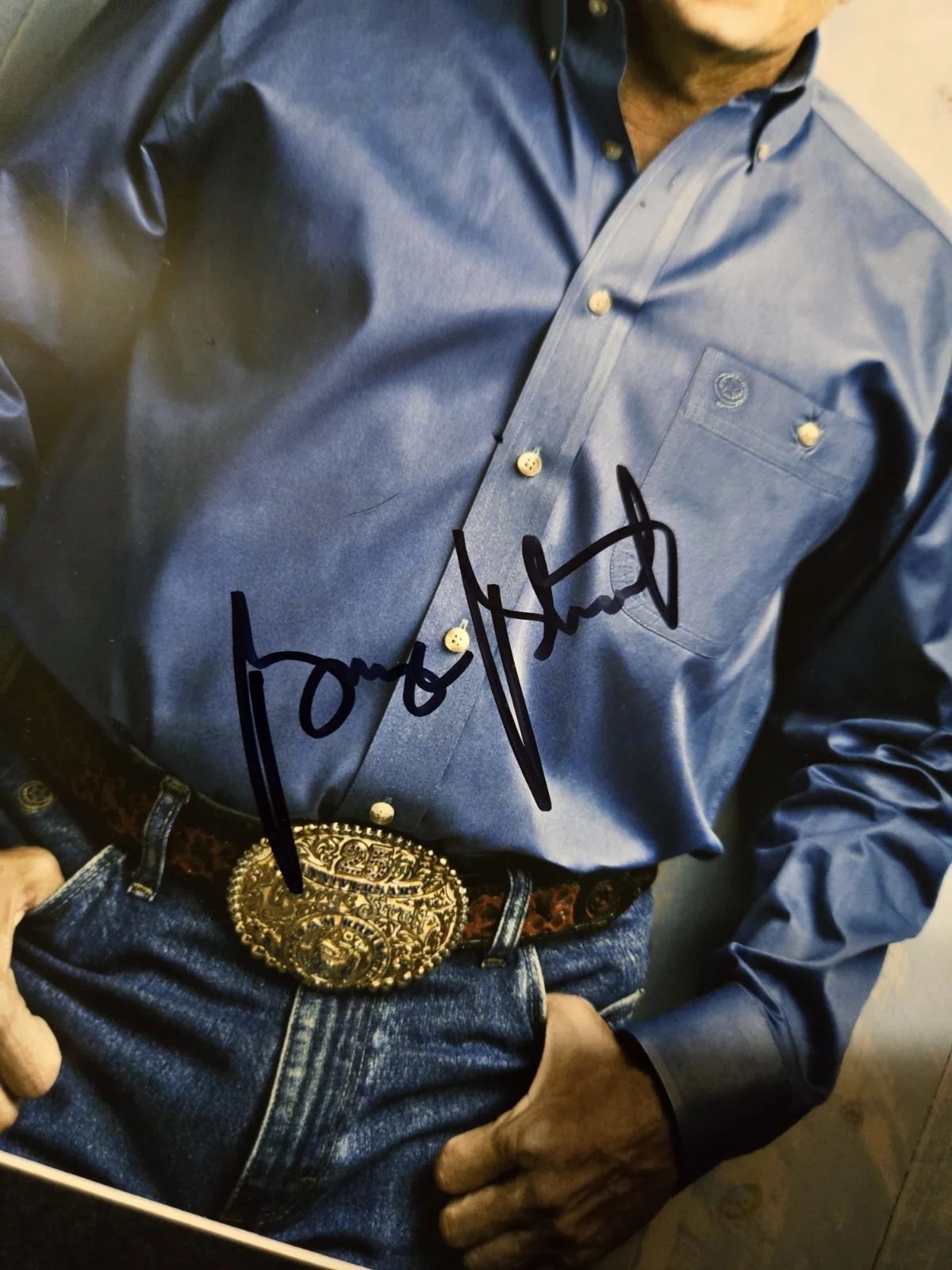 Country Music Legend GEORGE STRAIT signed autographed framed matted photo COA, изображение 3