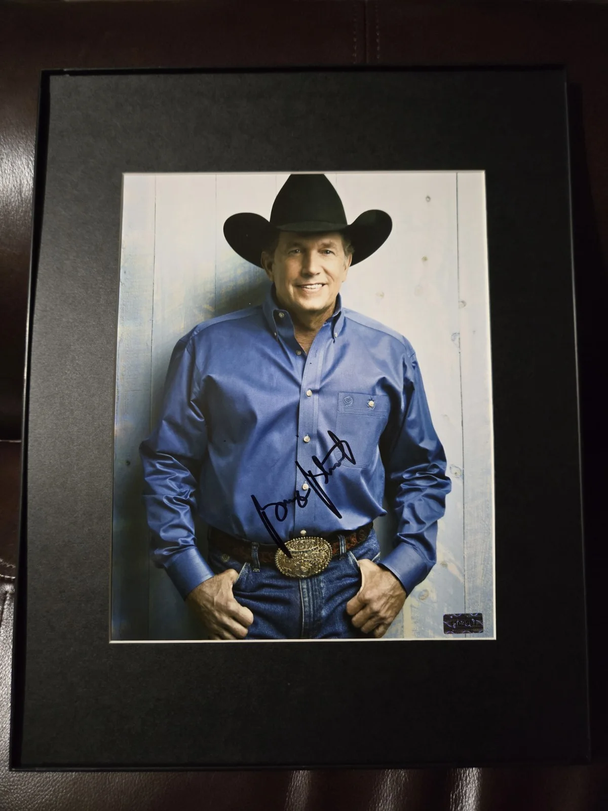 Country Music Legend GEORGE STRAIT signed autographed framed matted photo COA, изображение 5