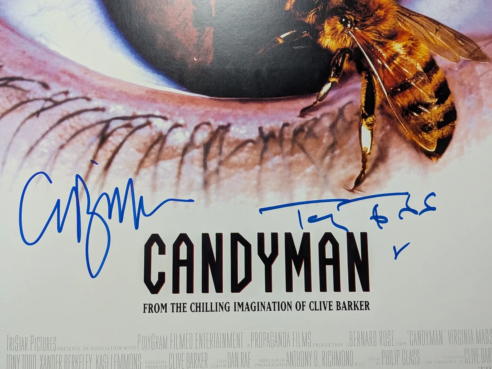 CLIVE BARKER TONY TODD 2X Signed Candyman 11x17 Movie Poster BECKETT BAS COA, изображение 2