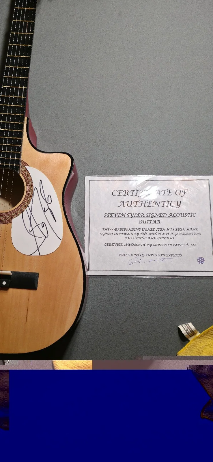 Steven Tyler Autographed Aerosmith Acoustic Guitar, In Person Experts COA, image 4