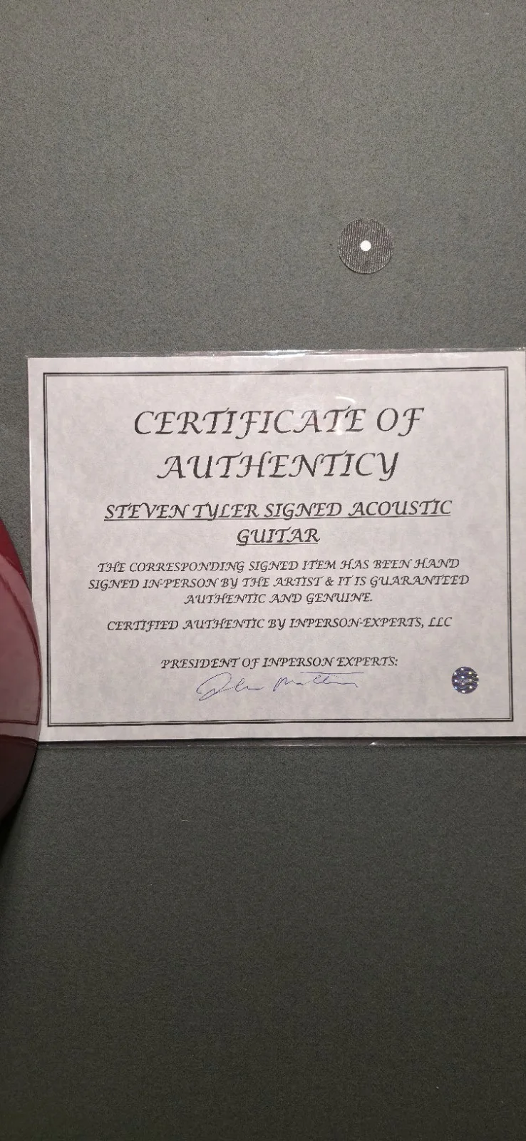 Steven Tyler Autographed Aerosmith Acoustic Guitar, In Person Experts COA, image 5