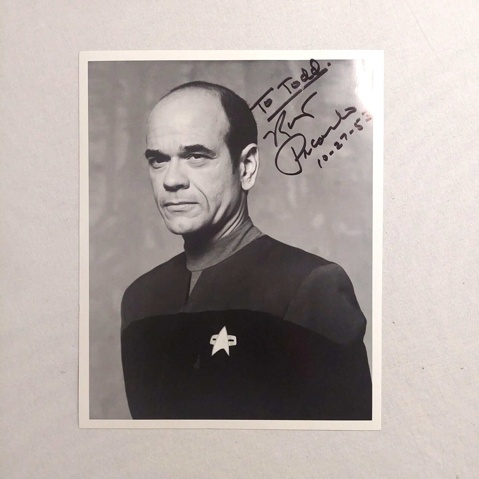 Picardo — Robert Picardo Signed 8x10 Photo Star Trek Voyager The Doctor Autograph 1995, изображение 3