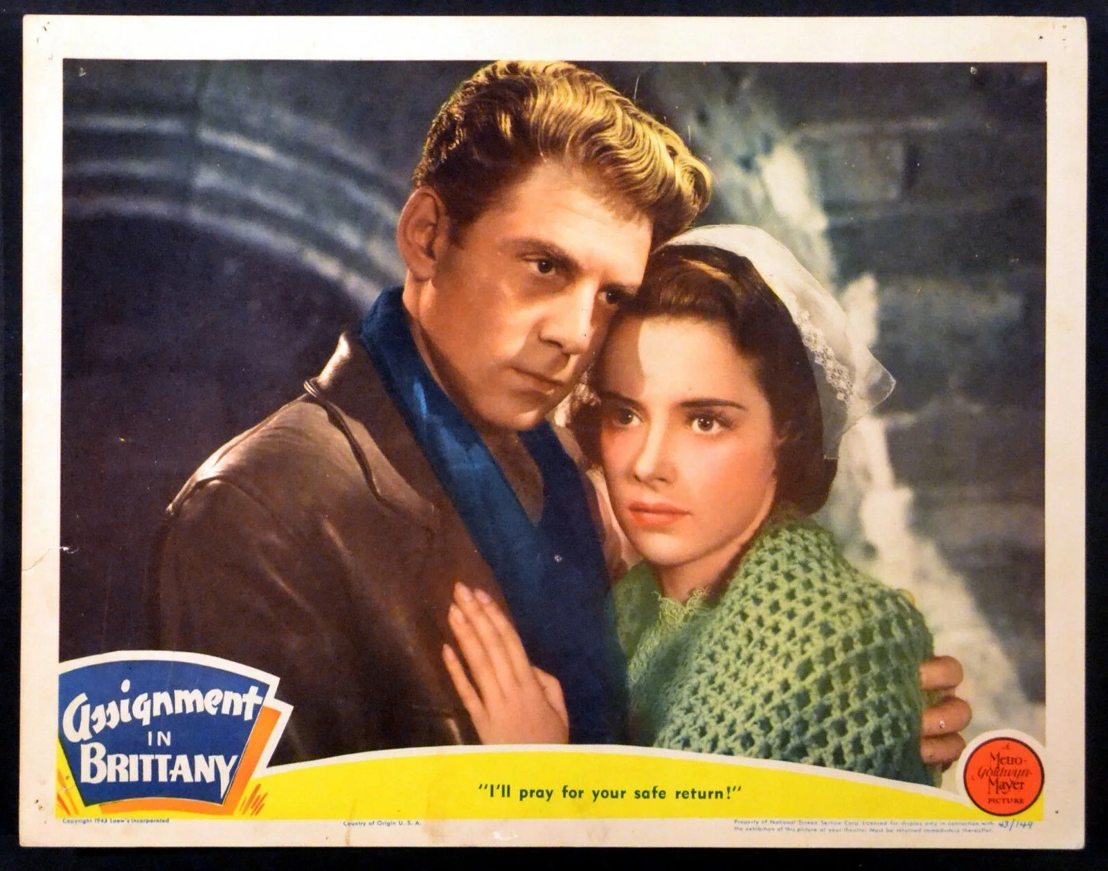 ASSIGNMENT IN BRITTANY 1943 Jean-Pierre Aumont, Susan Peters LOBBY SET, изображение 3