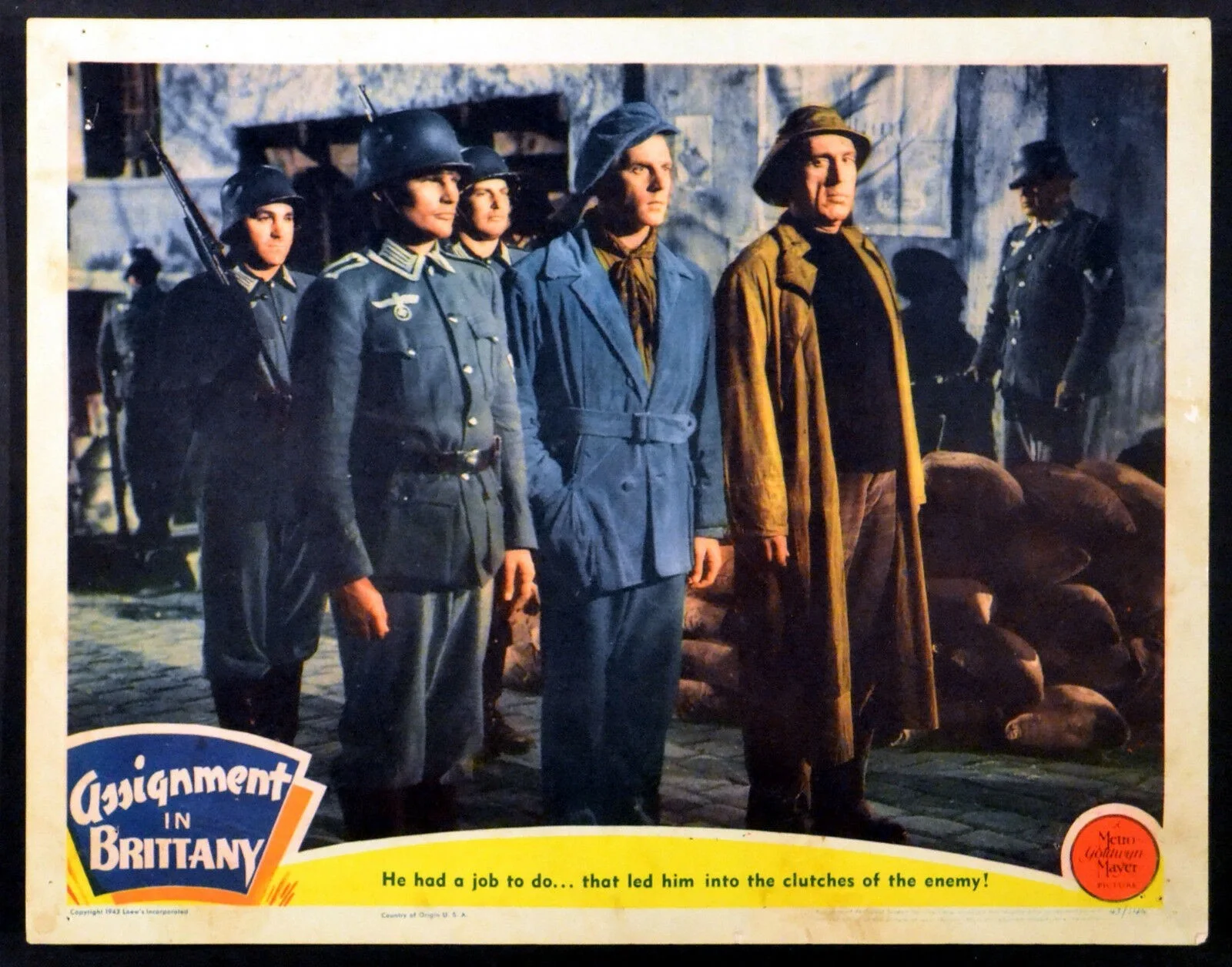 ASSIGNMENT IN BRITTANY 1943 Jean-Pierre Aumont, Susan Peters LOBBY SET, изображение 4