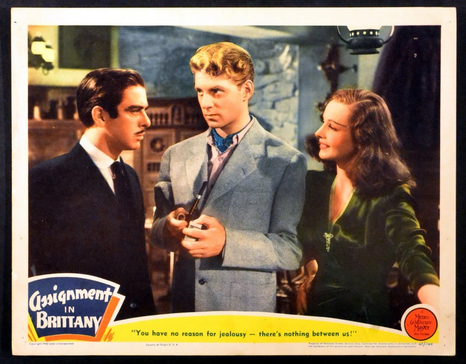 ASSIGNMENT IN BRITTANY 1943 Jean-Pierre Aumont, Susan Peters LOBBY SET, изображение 5