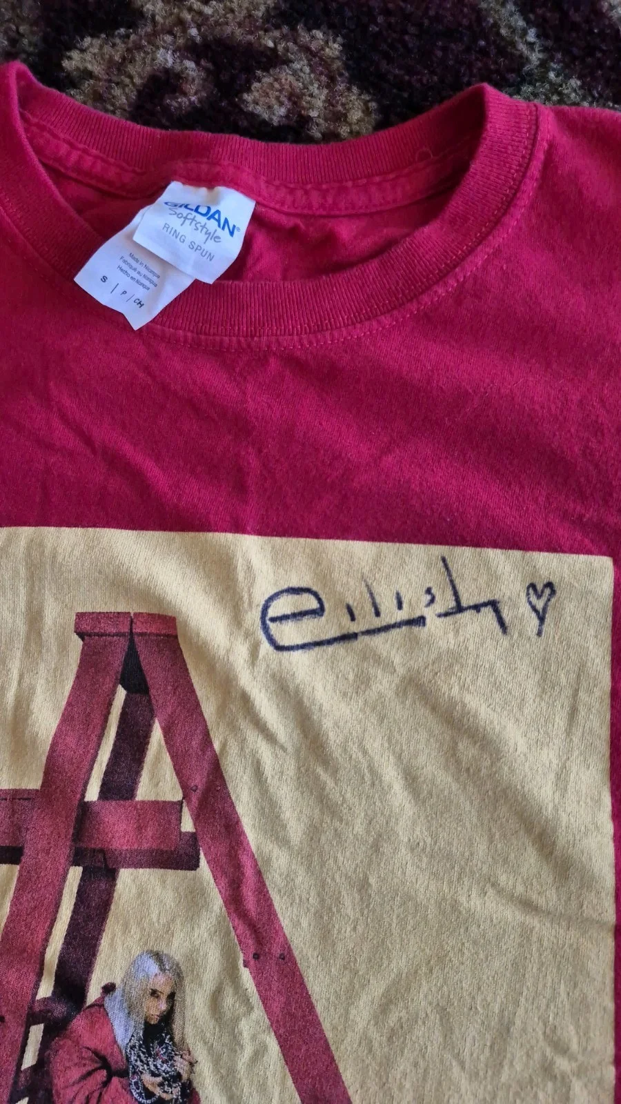 SIGNED Extremely Rare Billie Eilish 2017 Don't Smile At Me Tour Tee Autograph, изображение 3