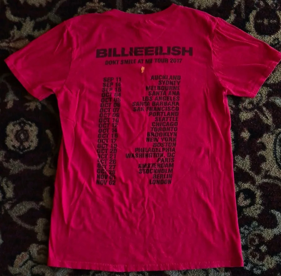 SIGNED Extremely Rare Billie Eilish 2017 Don't Smile At Me Tour Tee Autograph, изображение 4