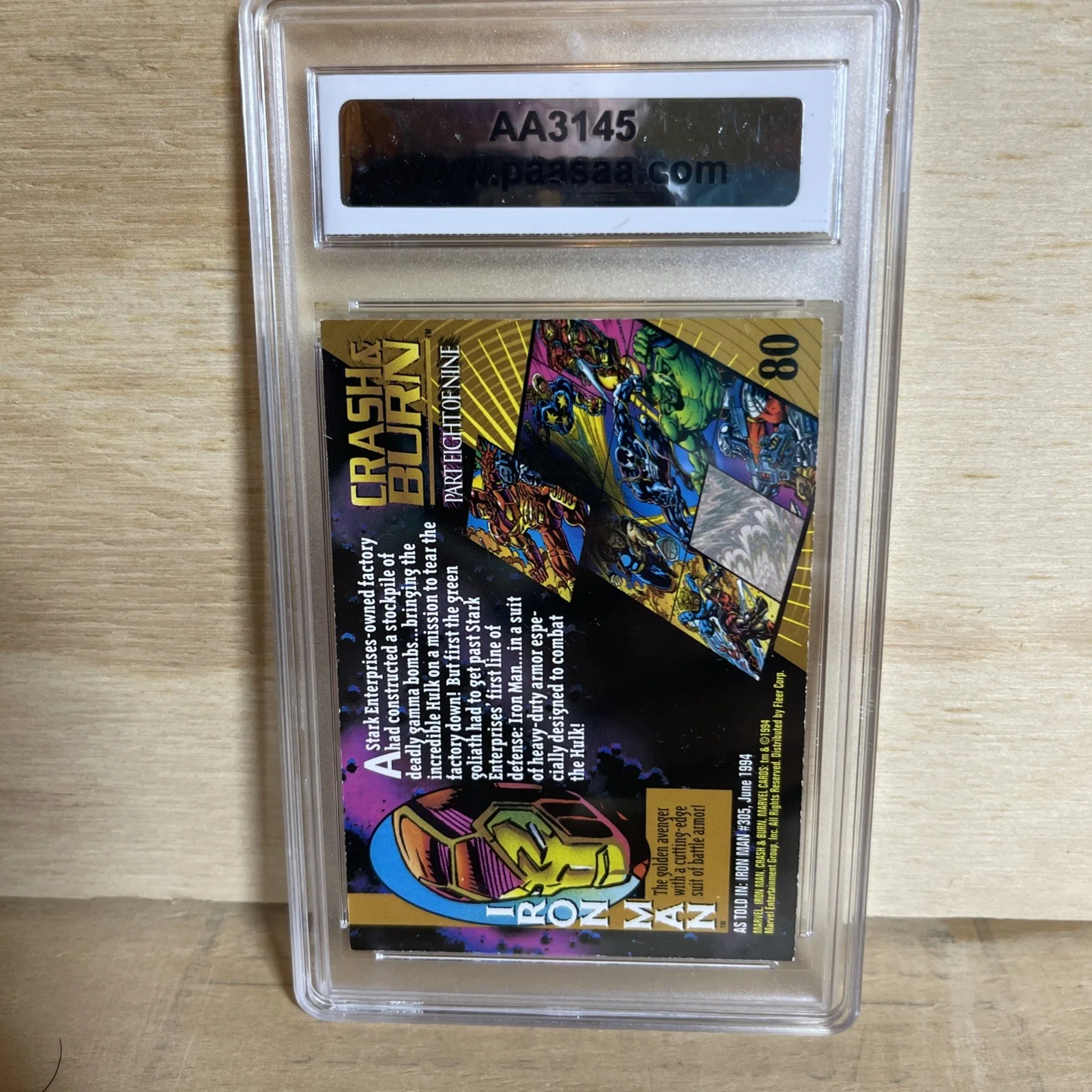 Stan Lee Signed 1994 Iron Man #80 Card PAAS COA #AA3145, image 2