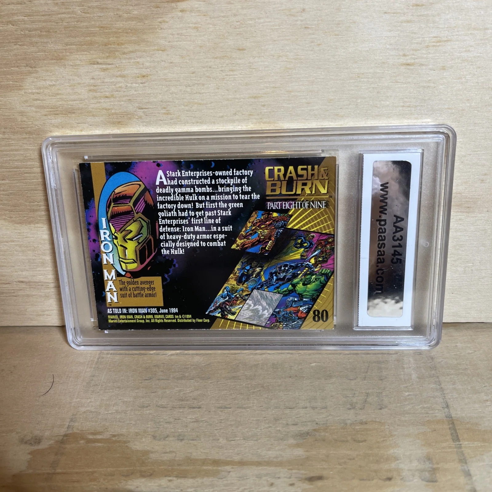 Stan Lee Signed 1994 Iron Man #80 Card PAAS COA #AA3145, image 3