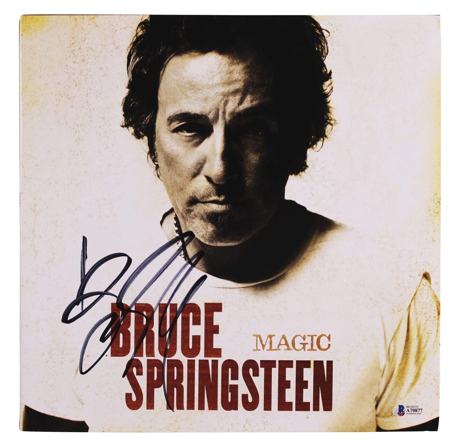 Bruce Springsteen — Bruce Springsteen Authentic Signed Magic Album Cover W/ Vinyl BAS #A70877, image 2