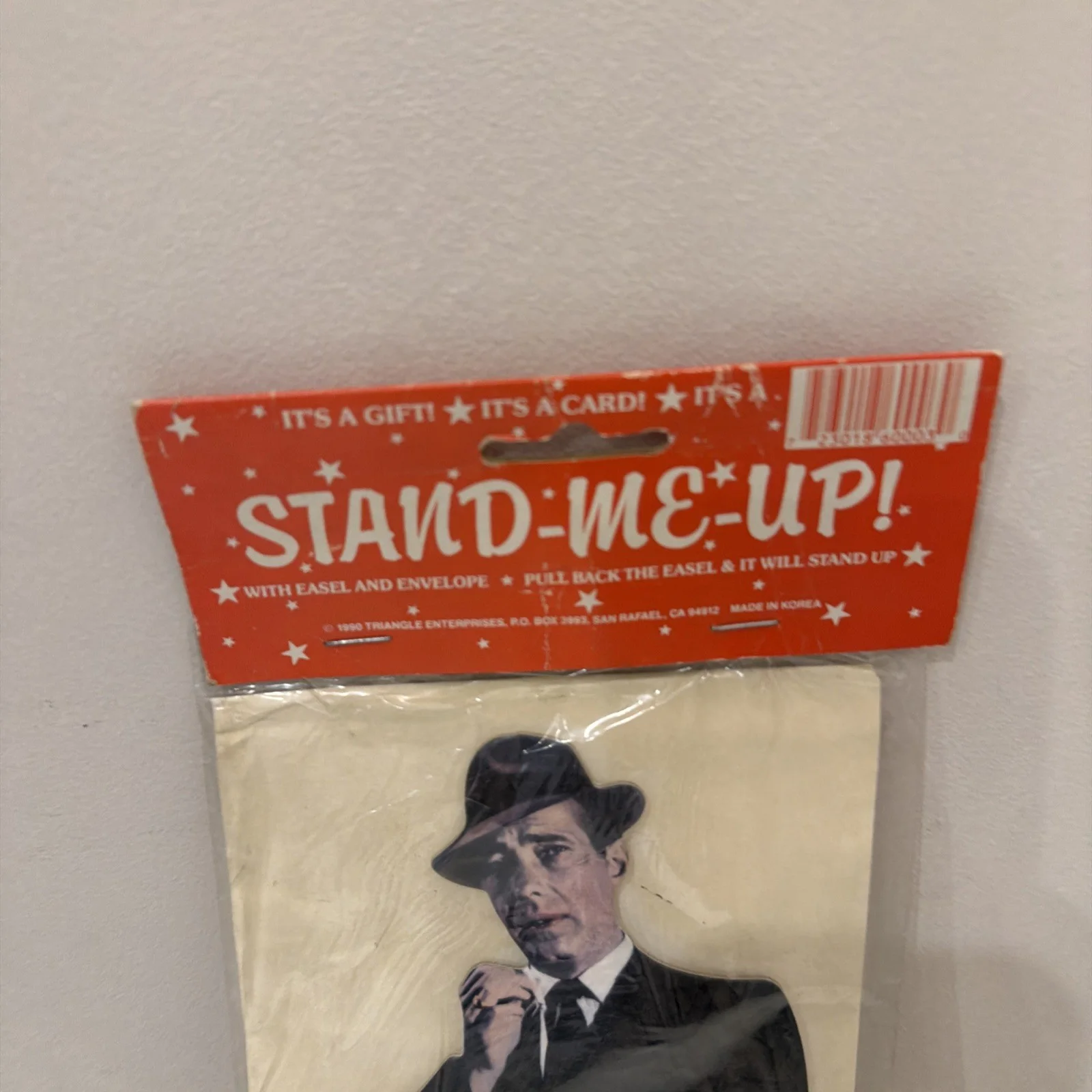 Vintage Stand-Me-Up! Humphrey Bogart card 1990 Triangle Enterprises, image 2