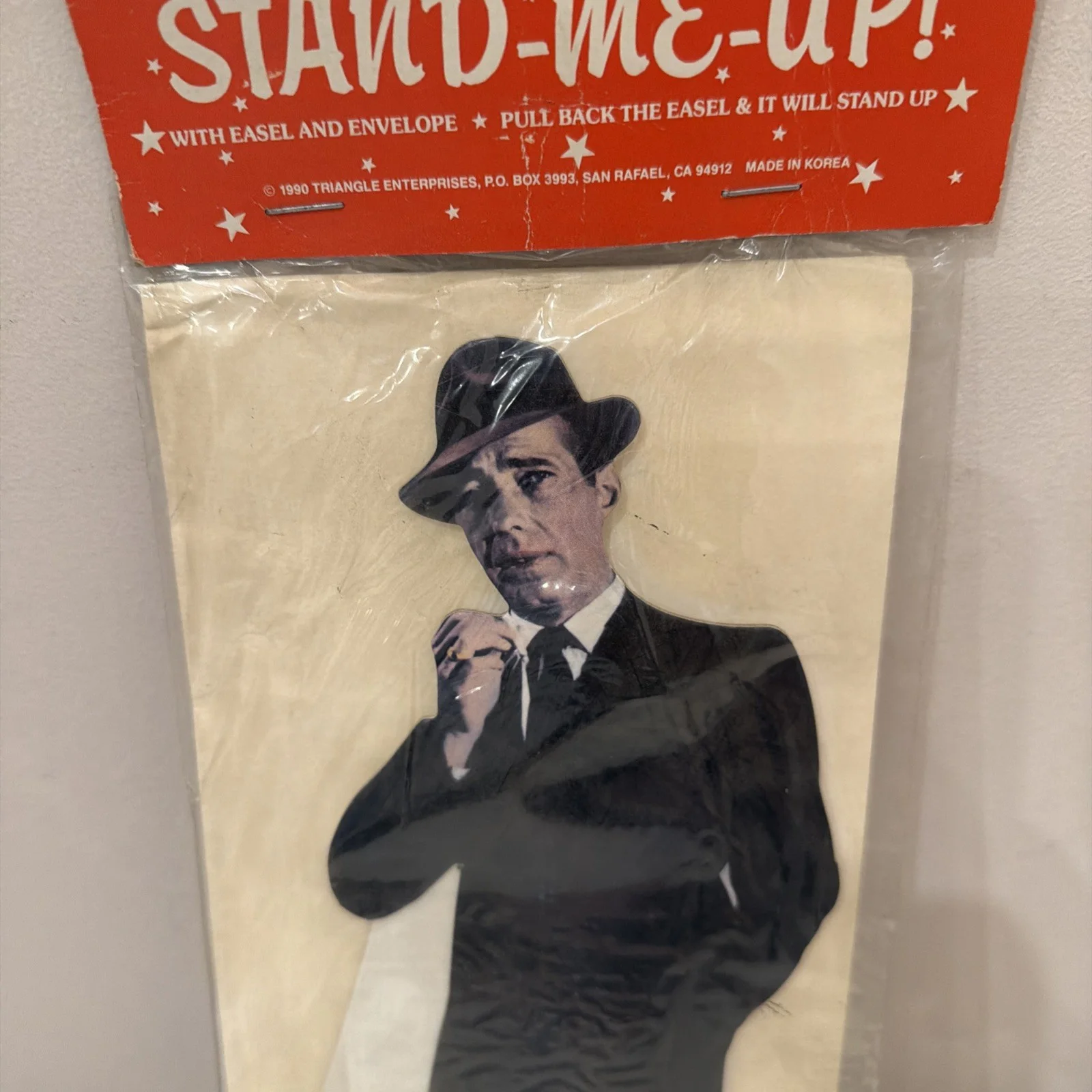 Vintage Stand-Me-Up! Humphrey Bogart card 1990 Triangle Enterprises, image 3