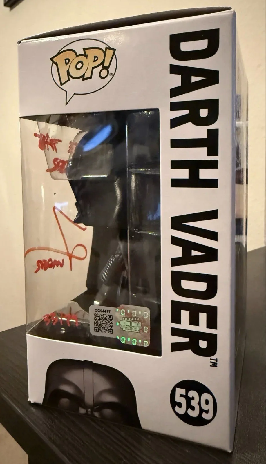 Funko Pop Star Wars Darth Vader Tom O'Connell Signed Figure OCG Authenticated, image 2