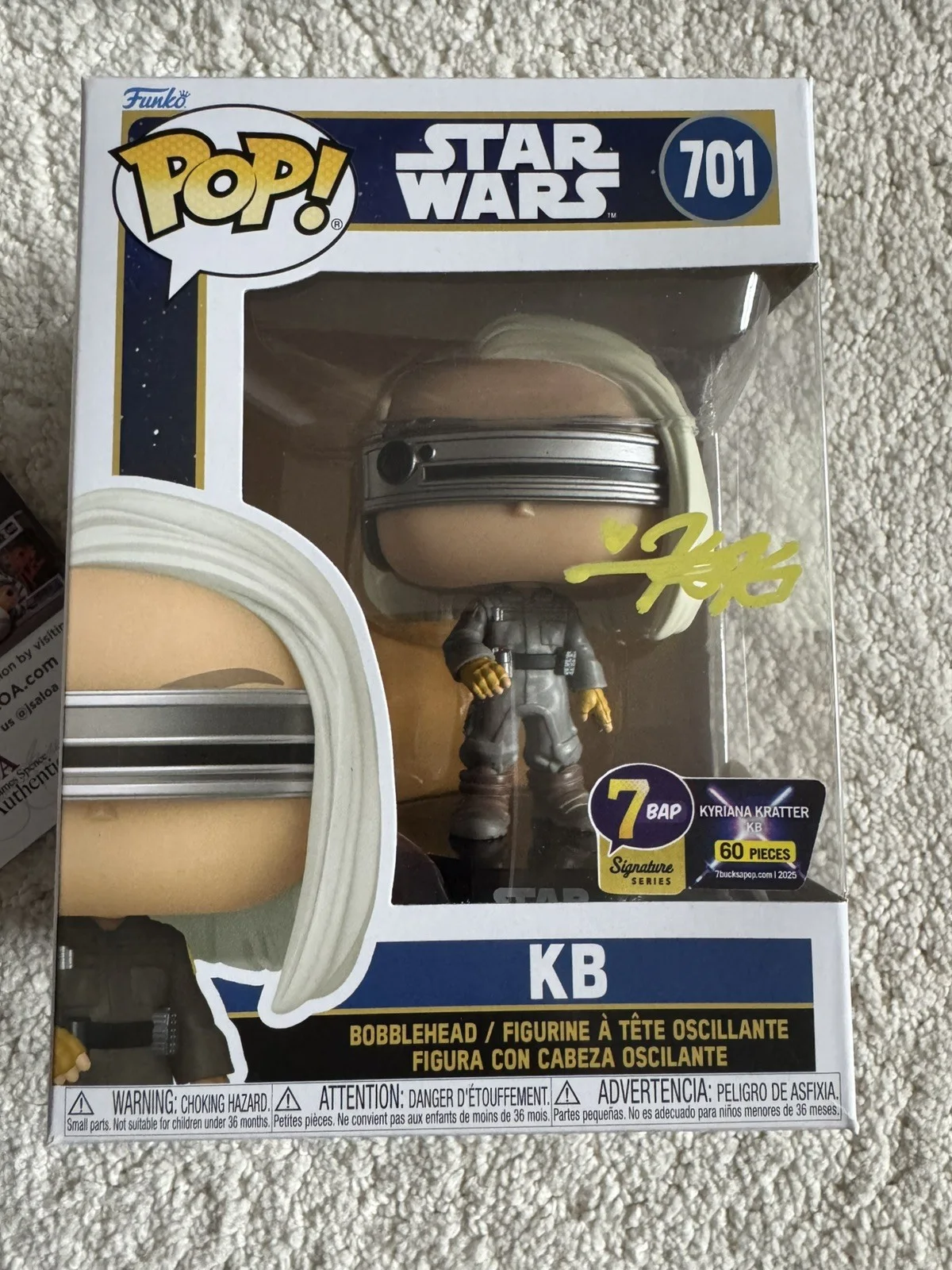 Kyriana Kratter — Kyriana Kratter Signed Star Wars Funko KB Pop JSA, изображение 2