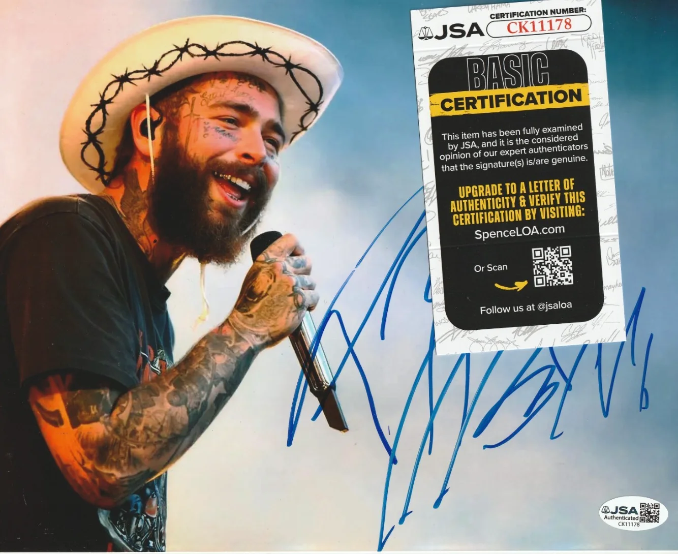 Post Malone Autographed 8x10 Country Rock Rap Singer Pop JSA MU983, изображение 2