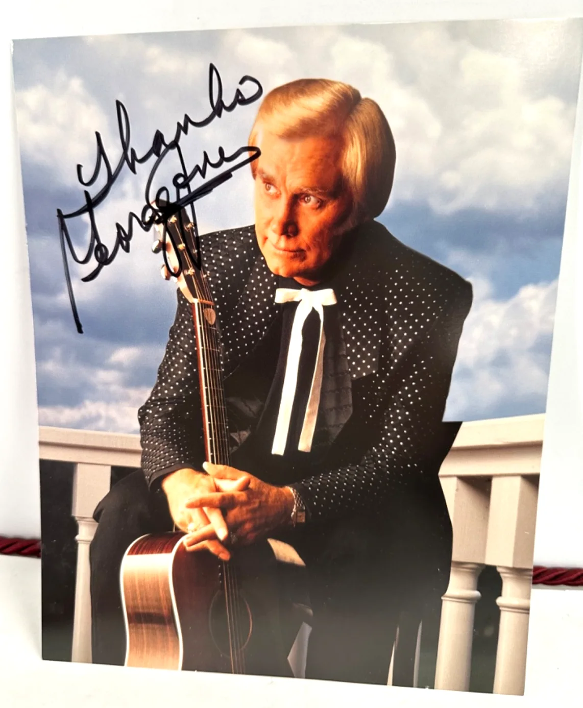 George Jones Autographed 8 x 10 Photograph Country Music legend Signed framed, изображение 2