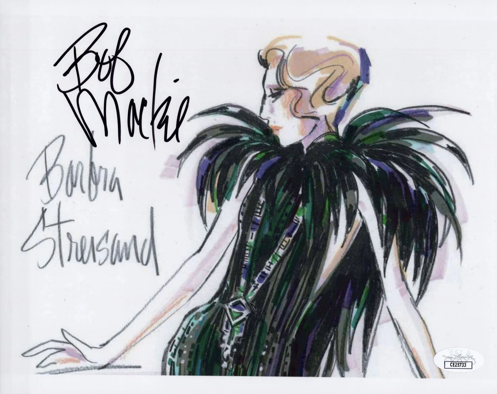 Bob Mackie — Bob Mackie signed Autograph 8x10 Photo b FASHION DESIGNER Naked Illusion JSA COA, изображение 3