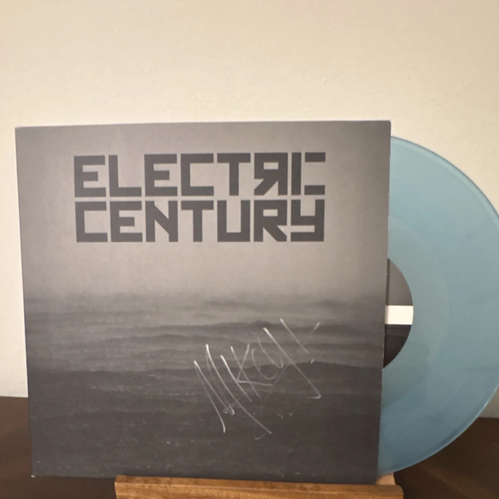 Electric Century Autographed Blue Vinyl Record, image 3