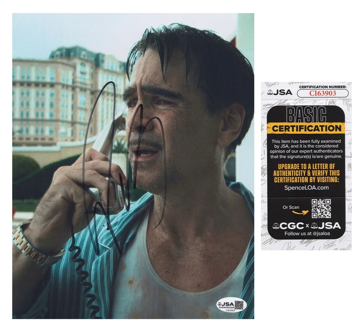 Colin Farrell — Colin Farrell signed "BALLAD OF A SMALL PLAYER" 8x10 Photo B The Penguin JSA COA