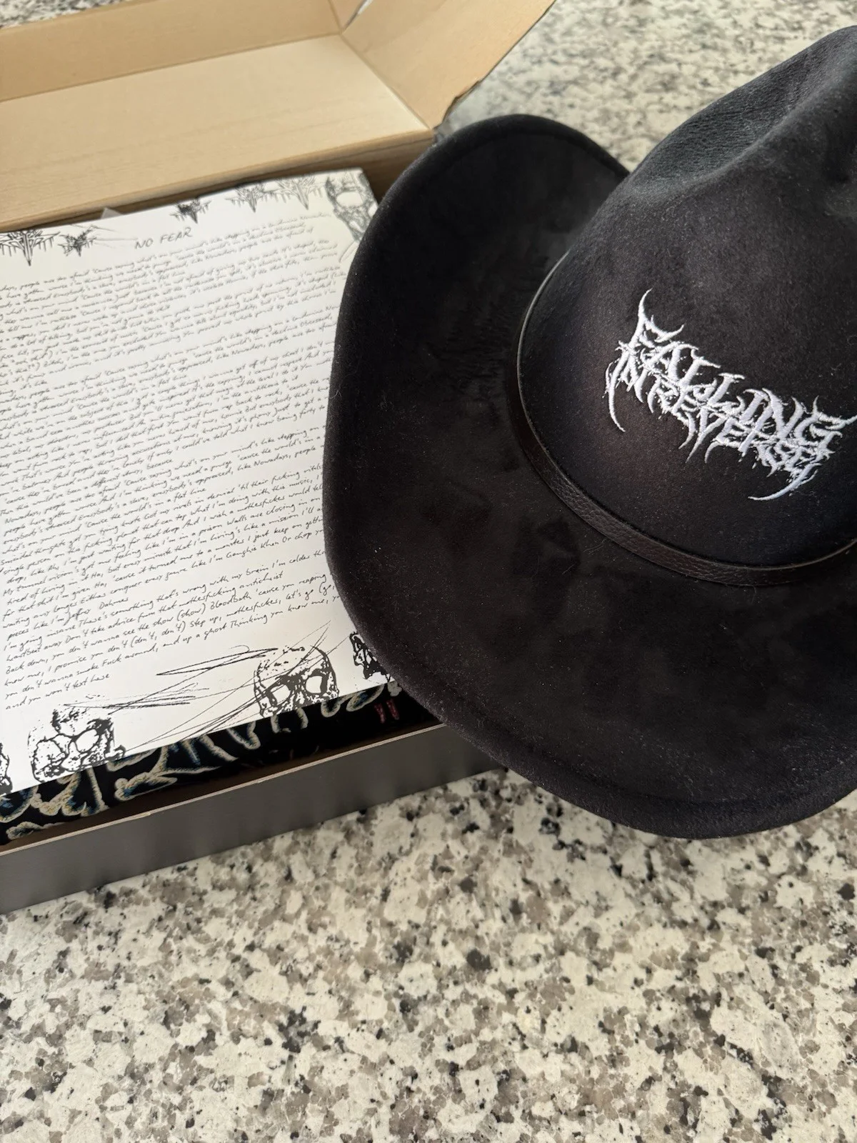 Falling In Reverse Ronnie Radke Signed Merch LOT Hat 3 2XL T-Shirts Lyric Sheet, image 3