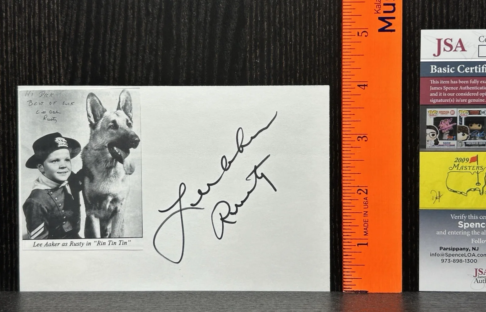 Lee Aaker — *** LEE AAKER HAND SIGNED CARD *** JSA COA Autograph * "RUSTY" in RIN TIN TIN, image 2