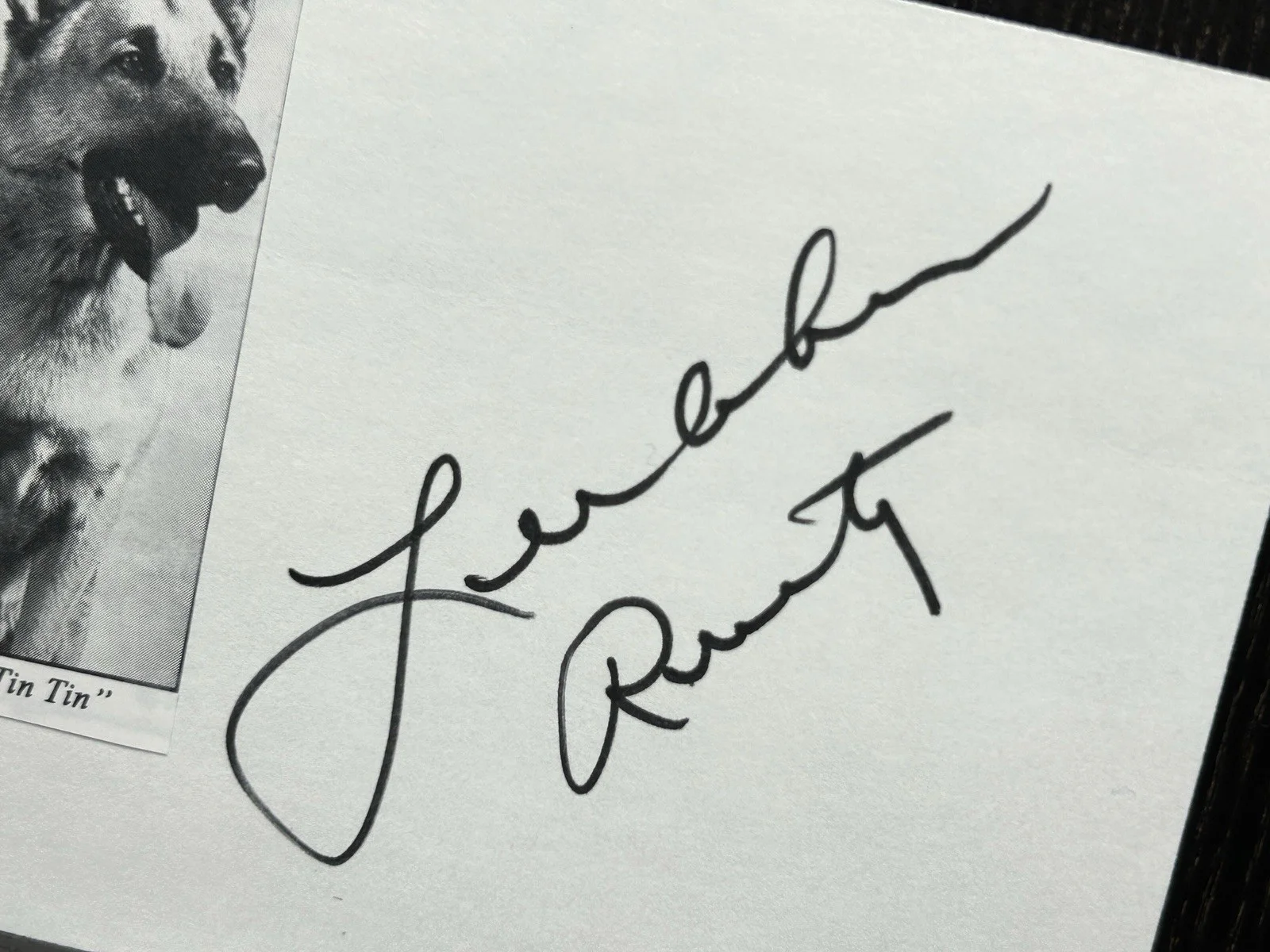 Lee Aaker — *** LEE AAKER HAND SIGNED CARD *** JSA COA Autograph * "RUSTY" in RIN TIN TIN, image 3
