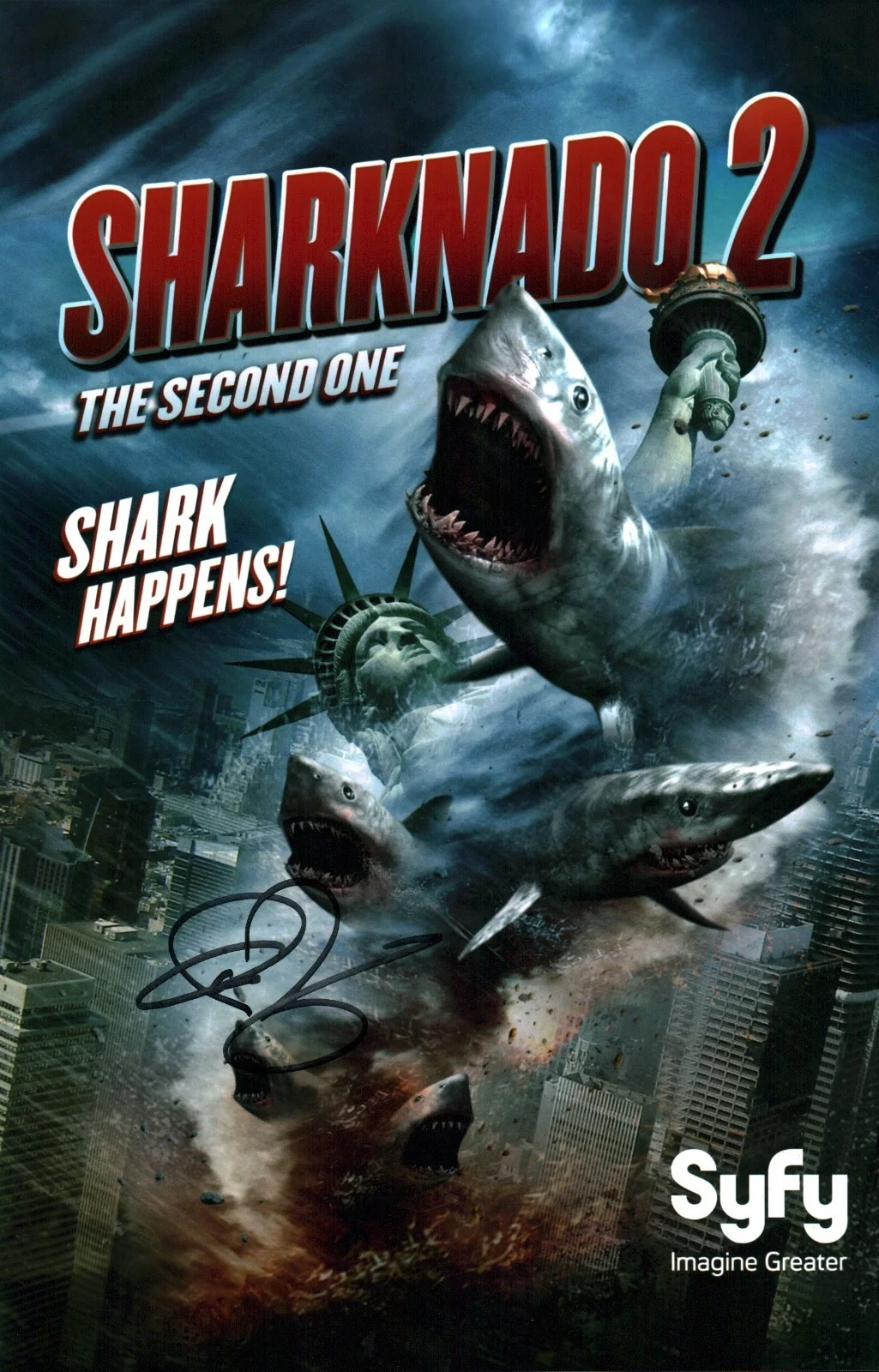 Ian Ziering — Ian Ziering Sharknado 11x17 Signed Photo Poster JSA Certified Autograph