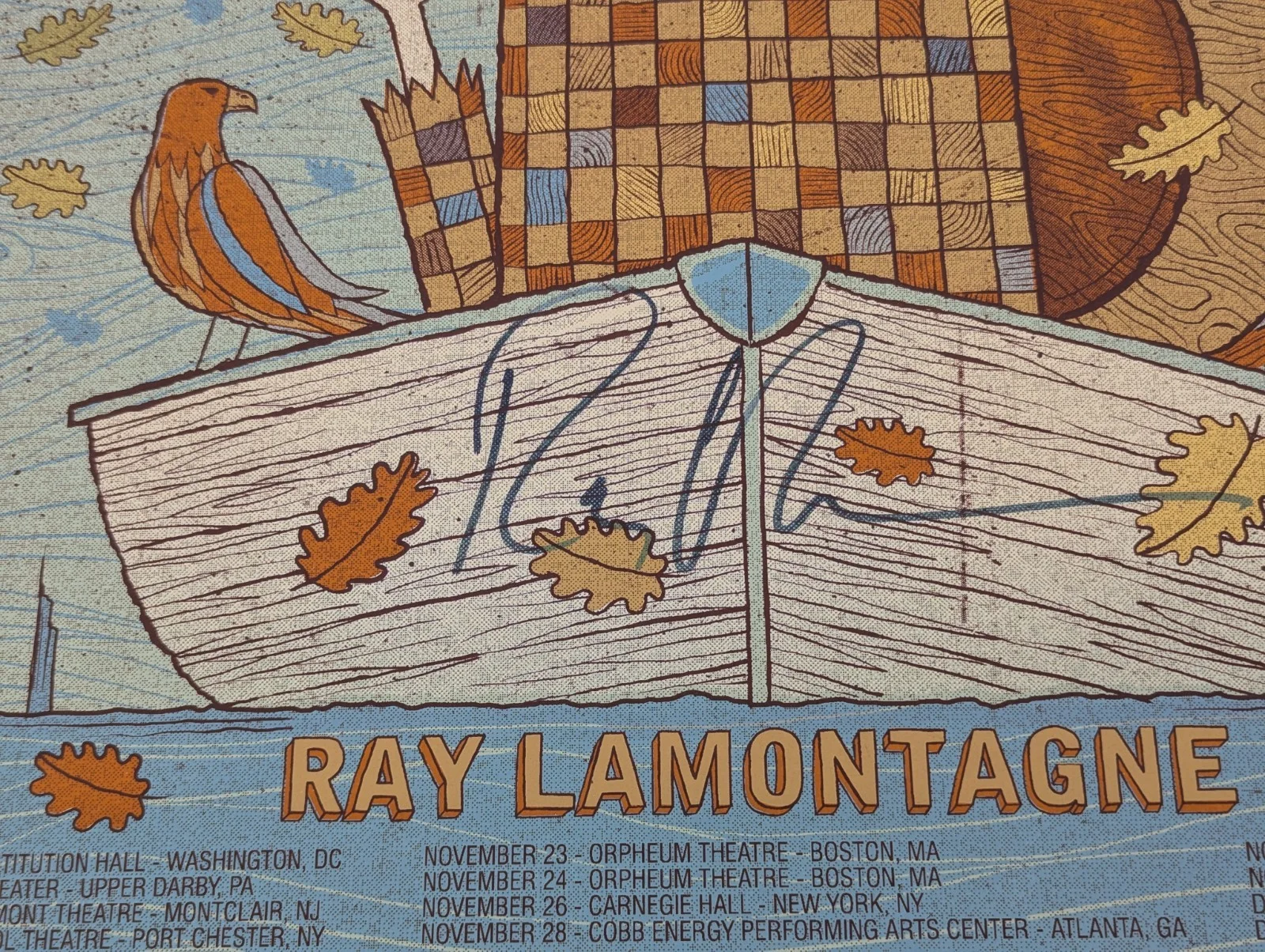 2012 Ray LaMontagne AUTOGRAPHED Tour Poster Methane Studios, image 3