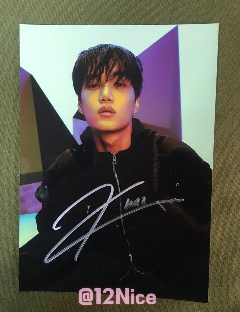 EXO KAI Autographed Signed Photo Autographs 4*6 K-POP 2023, image 2