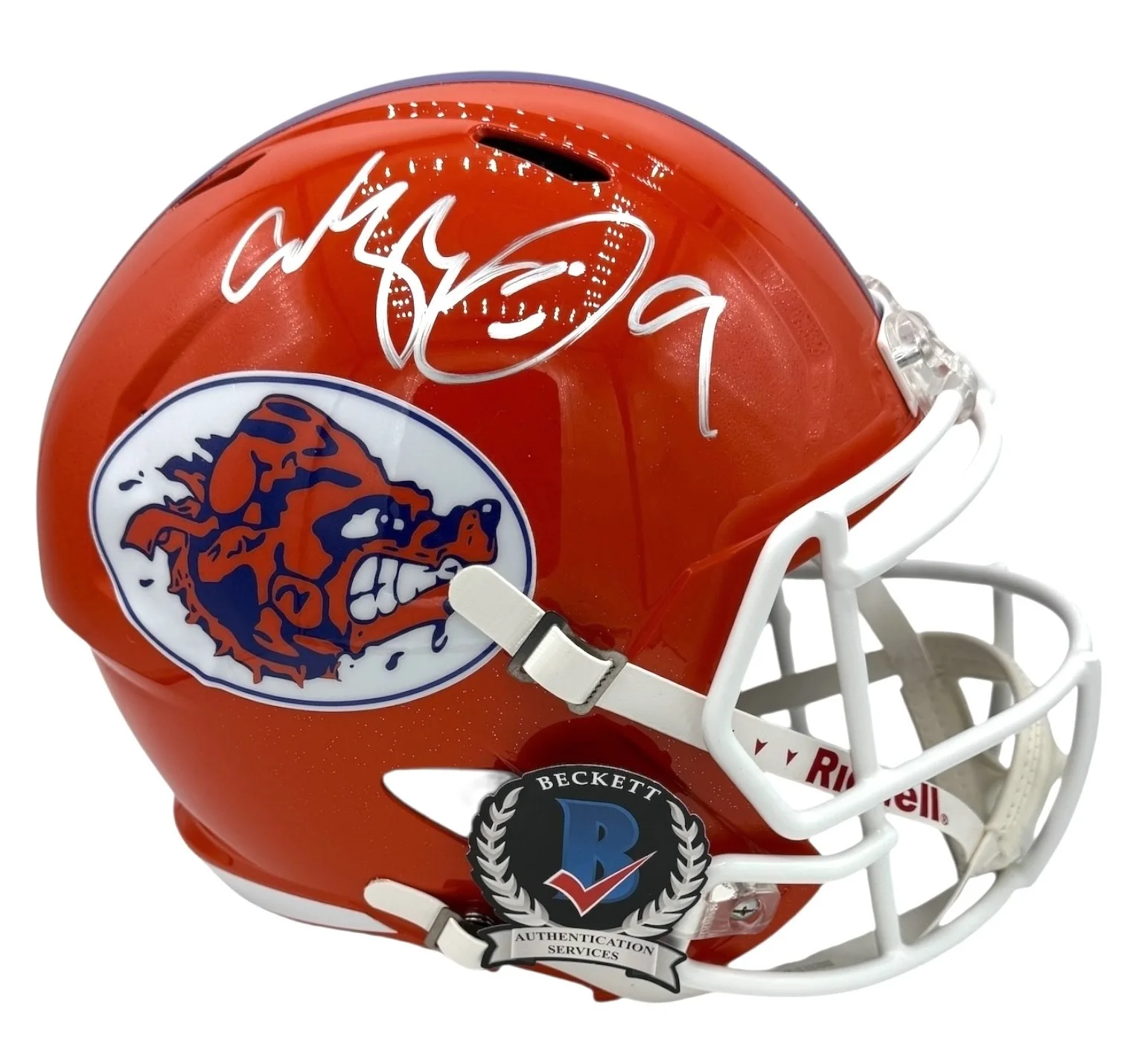 ADAM SANDLER — ADAM SANDLER SIGNED AUTOGRAPH THE WATERBOY MUD DOGS FULL SIZE HELMET BECKETT BAS, image 2
