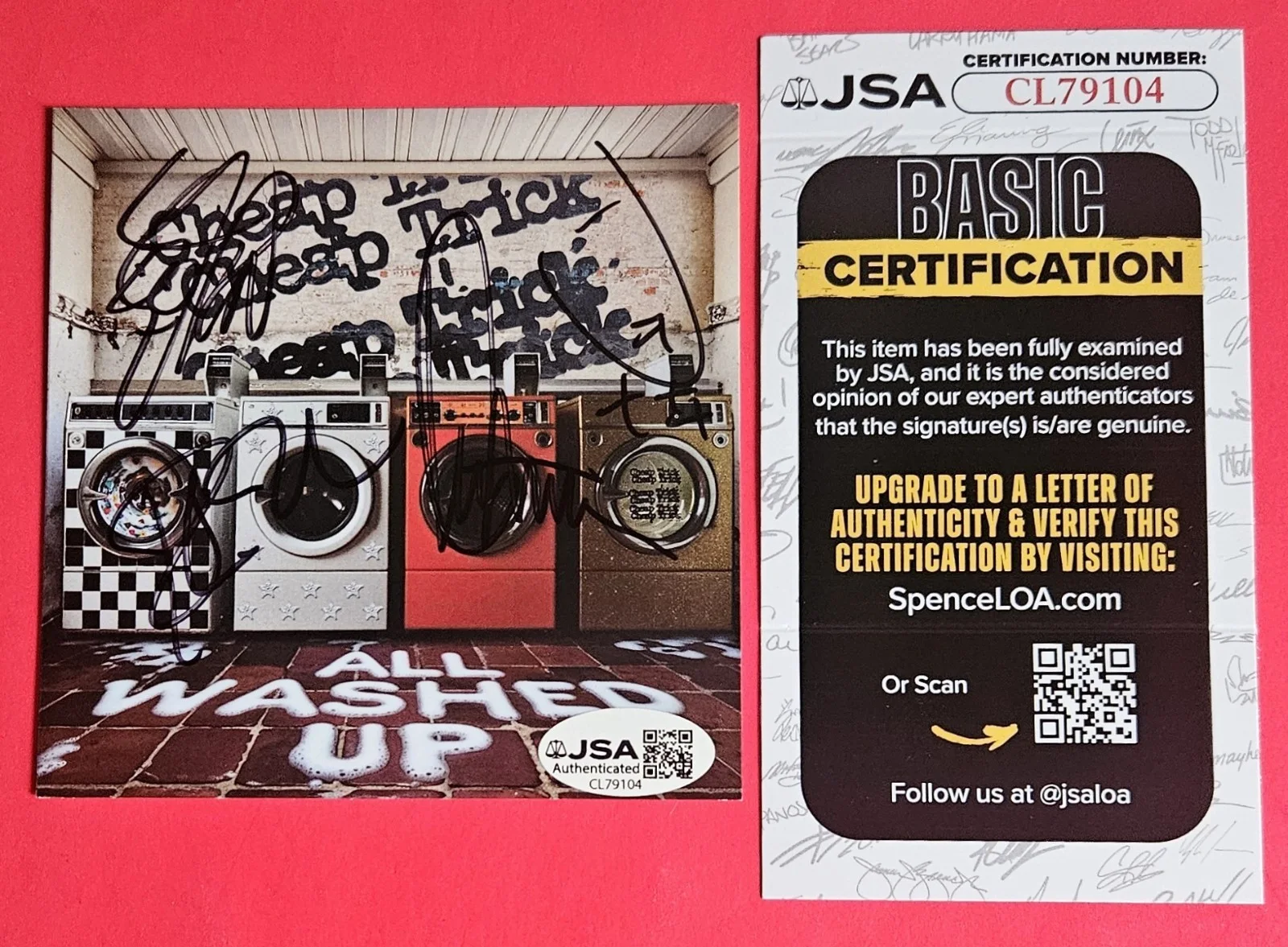 CHEAP TRICK COMPLETE BAND X4 SIGNED "ALL WASHED UP" CD WITH JSA COA RICK NIELSEN, изображение 2