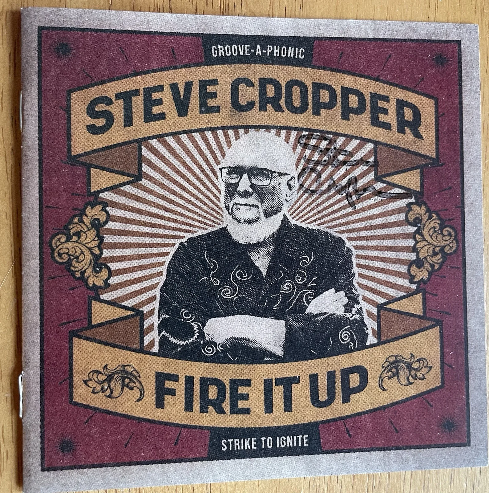 Booker T & The MG'S Steve Cropper Autographed Insert with Unsealed Fire It Up CD, изображение 2
