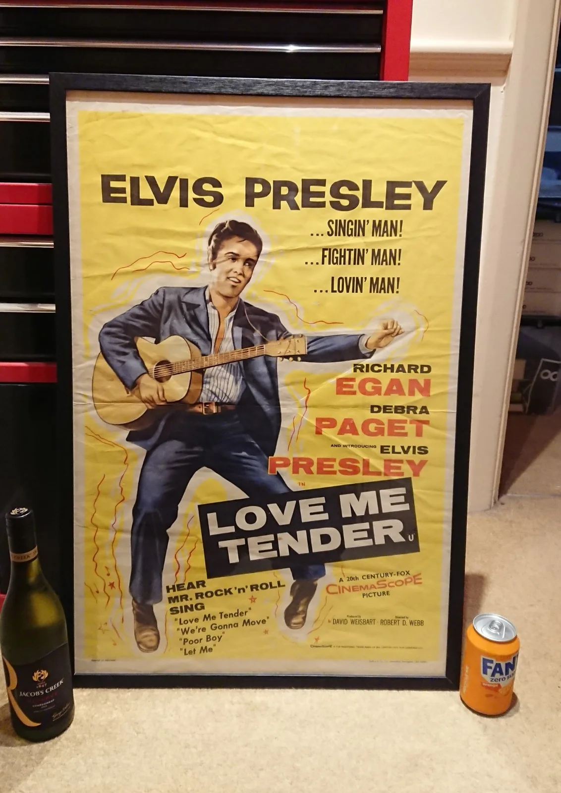 Rare Original 1956 Elvis Presley Love Me Tender UK Double Crown Film Poster, изображение 2