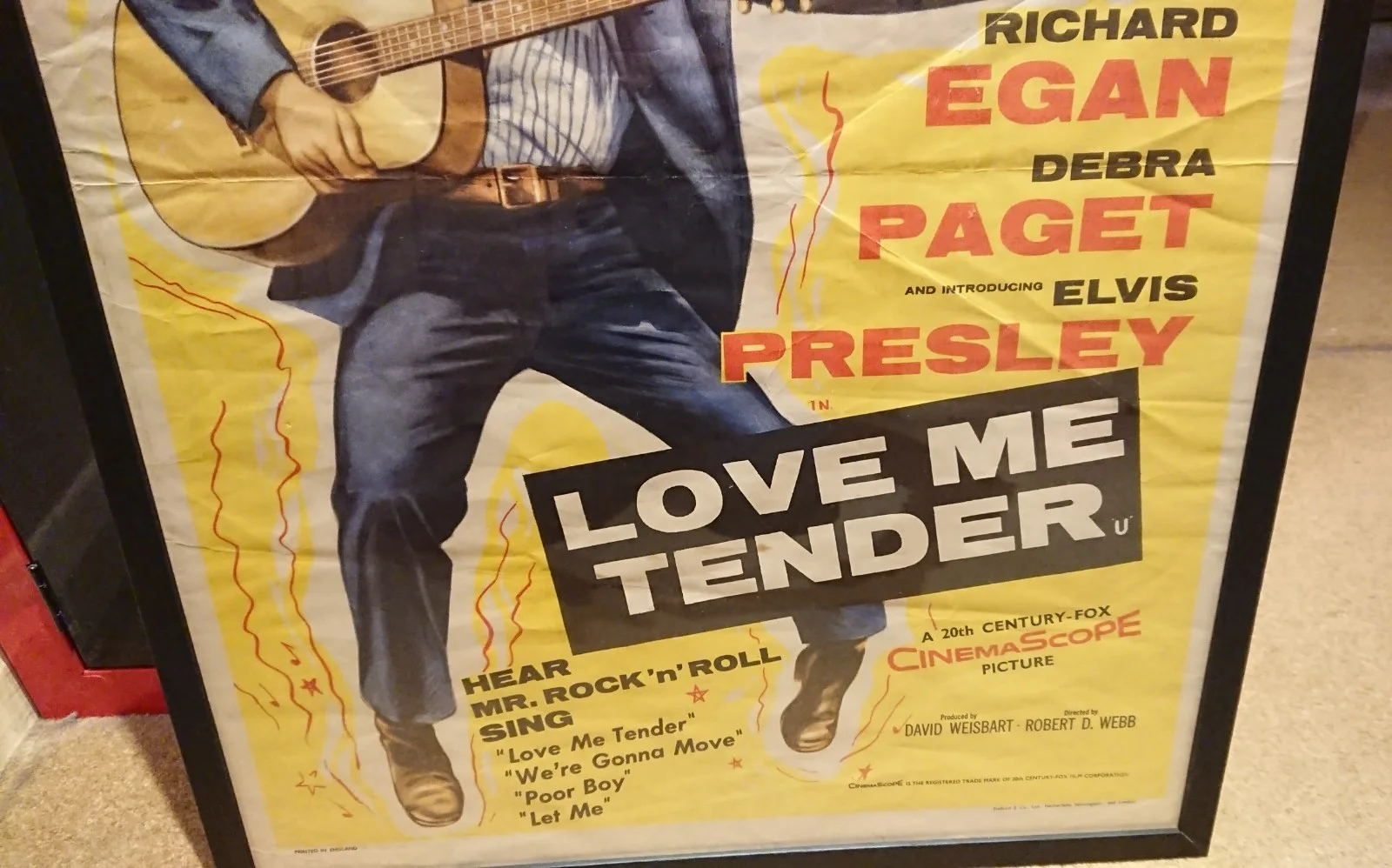 Rare Original 1956 Elvis Presley Love Me Tender UK Double Crown Film Poster, изображение 3