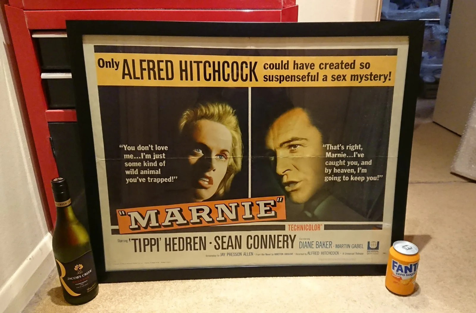Original 1964 Marnie US Half Sheet Film Poster, Alfred Hitchcock, Superb Graphic, изображение 2