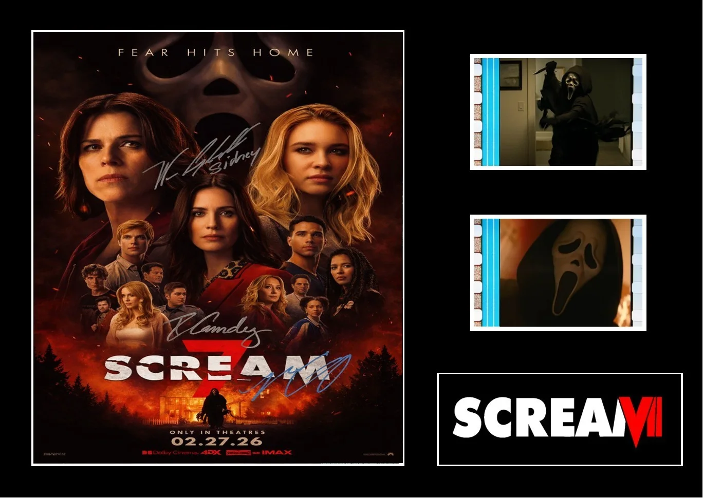 Scream 7 film cell display Amazing Cast Signed collectable. With COA, image 3