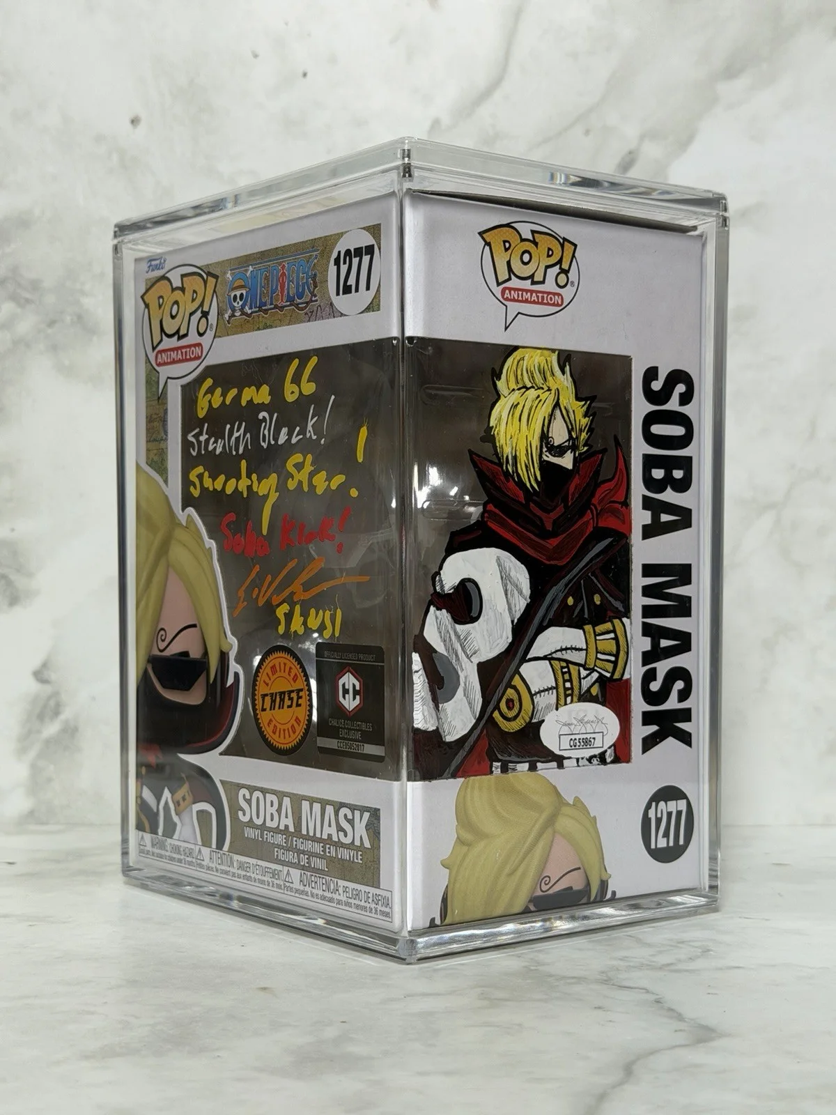 Eric Vale — Funko Pop! One Piece Soba Mask Chase Signed #1277 with Custom Art + Insert