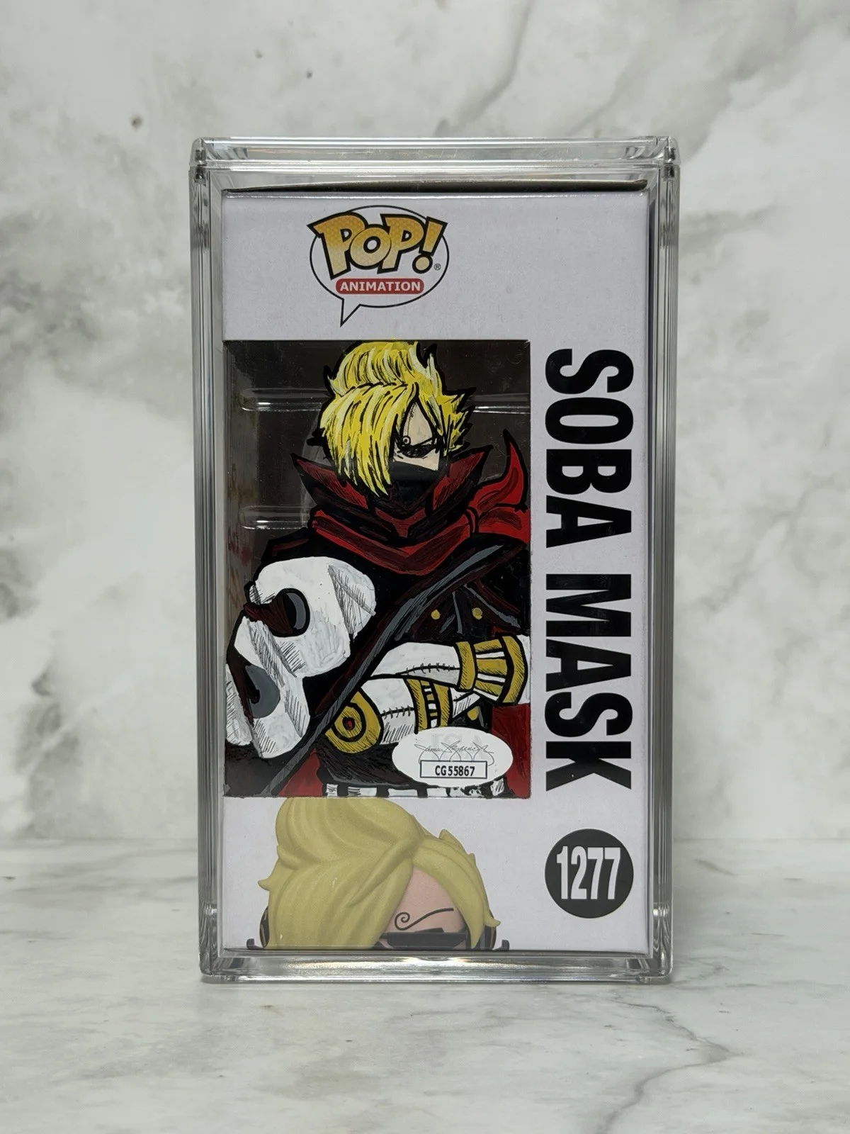 Eric Vale — Funko Pop! One Piece Soba Mask Chase Signed #1277 with Custom Art + Insert, image 3