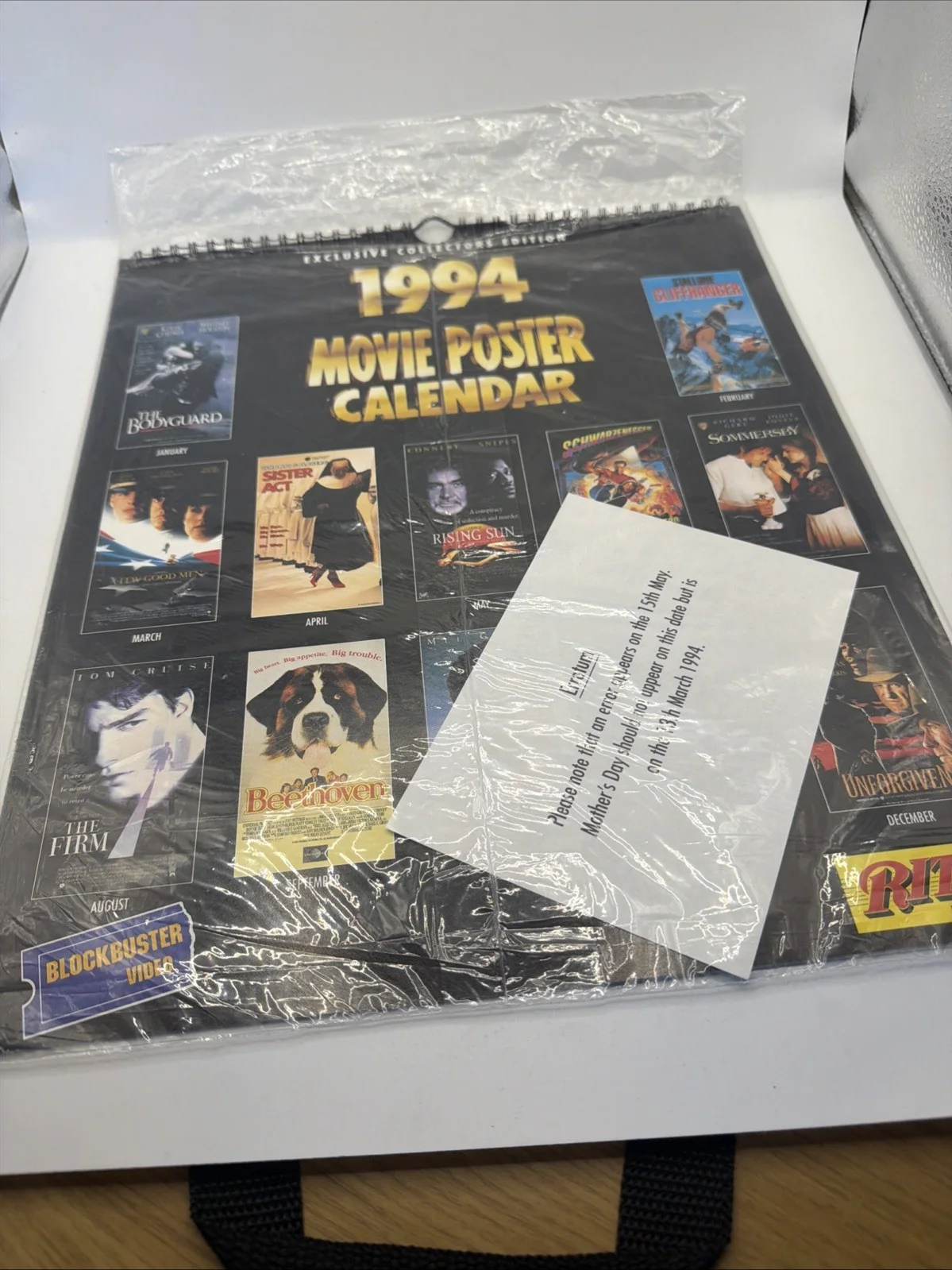 Exclusive Collectors Edition 1994 Movie Poster Calendar Blockbuster. Ritz Sealed, изображение 2