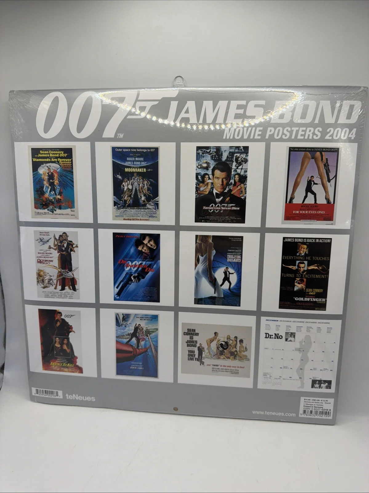 James Bond Movie Posters 2004 Calendar Sean Connery Ian Fleming 007 Sealed, image 2