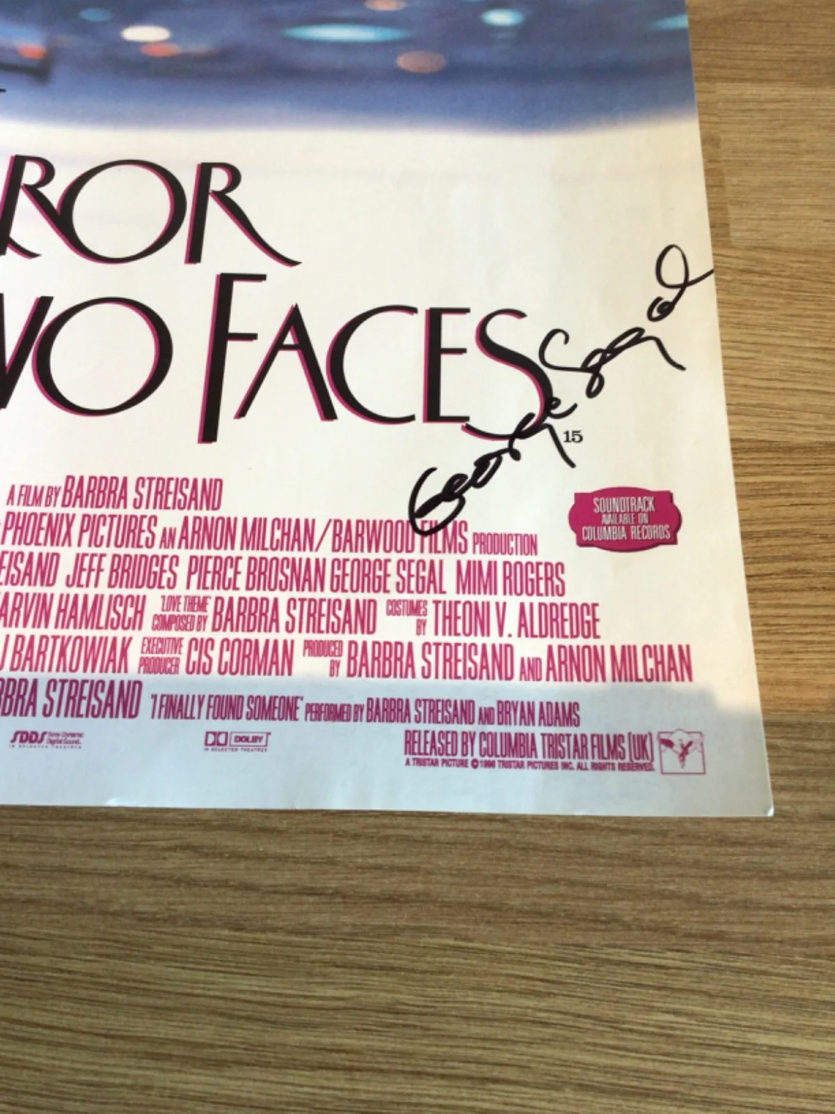 🎥 Genuine - Signed GEORGE SEGAL - Streisand’s The Mirror Has Two Faces Poster, изображение 2