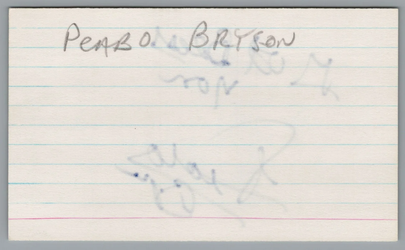 Peabo Bryson — Peabo Bryson Signed 3x5 Index Card God Bless You Autographed, image 2